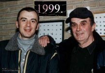 Savo Martinovic i Ivan Randjelovic na izlozbi 1999.jpg